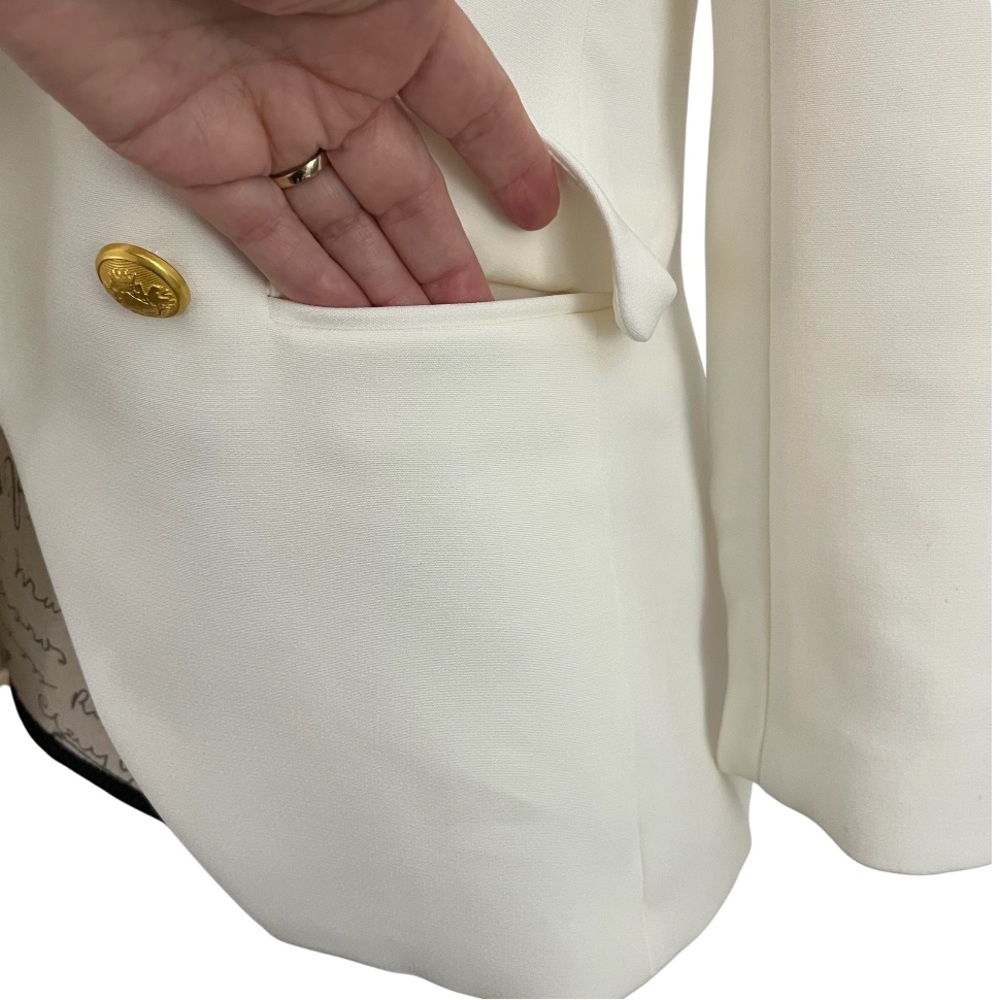 Express Editor Double-Breasted Gold Crest Button … - image 4